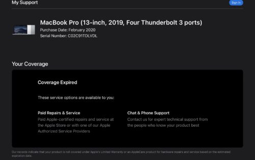 MacBook Pro A1989 13.3inch - i7-8569U 2.80 GHZ / 16 GB / 256 GB - 2019